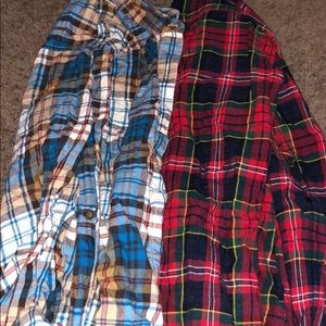 Two North Face Flannels